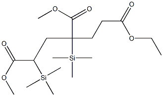 4-Methoxycarbonyl-2,4-bis(trimethylsilyl)heptanedioic acid 1-methyl 7-ethyl ester 구조식 이미지