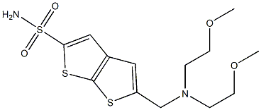 5-[[Bis(2-methoxyethyl)amino]methyl]thieno[2,3-b]thiophene-2-sulfonamide 구조식 이미지