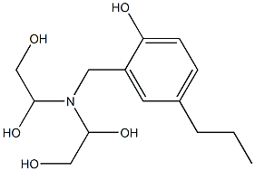 2-[Bis(1,2-dihydroxyethyl)aminomethyl]-4-propylphenol 구조식 이미지