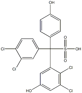 (3,4-Dichlorophenyl)(2,3-dichloro-5-hydroxyphenyl)(4-hydroxyphenyl)methanesulfonic acid 구조식 이미지