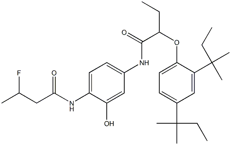 2-(3-Fluorobutyrylamino)-5-[2-(2,4-di-tert-amylphenoxy)butyrylamino]phenol 구조식 이미지