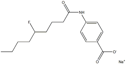 4-[(5-Fluorononanoyl)amino]benzenecarboxylic acid sodium salt 구조식 이미지