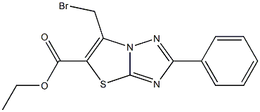 2-Phenyl-6-(bromomethyl)thiazolo[3,2-b][1,2,4]triazole-5-carboxylic acid ethyl ester 구조식 이미지