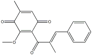 2-[(E)-3-Phenyl-2-methylpropenoyl]-5-methyl-3-methoxy-1,4-benzoquinone 구조식 이미지