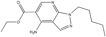 1-Pentyl-4-amino-1H-pyrazolo[3,4-b]pyridine-5-carboxylic acid ethyl ester 구조식 이미지