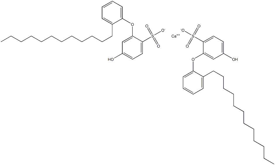 Bis(5-hydroxy-2'-dodecyl[oxybisbenzene]-2-sulfonic acid)calcium salt Structure