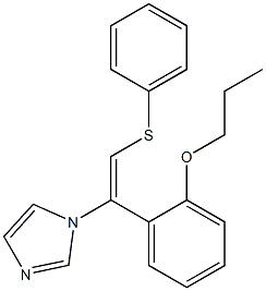 1-[(E)-2-Phenylthio-1-(2-propoxyphenyl)ethenyl]-1H-imidazole 구조식 이미지