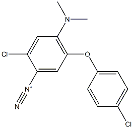 2-Chloro-5-(4-chlorophenoxy)-4-(dimethylamino)benzenediazonium Structure