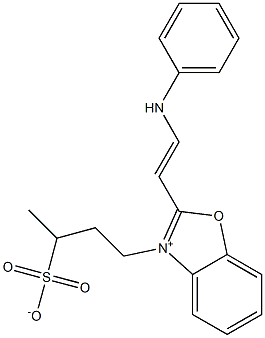 2-[2-(Phenylamino)ethenyl]-3-(3-sulfonatobutyl)benzoxazol-3-ium 구조식 이미지