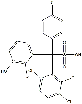 (4-Chlorophenyl)(2-chloro-3-hydroxyphenyl)(2,5-dichloro-6-hydroxyphenyl)methanesulfonic acid 구조식 이미지