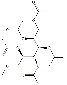 6-O-Methyl-1-O,2-O,3-O,4-O,5-O-pentaacetylglucitol 구조식 이미지