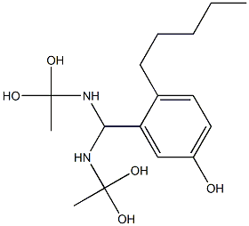 3-[Bis[(1,1-dihydroxyethyl)amino]methyl]-4-pentylphenol Structure