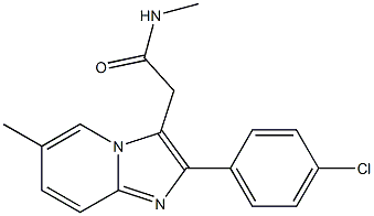 N-Methyl-2-(4-chlorophenyl)-6-methylimidazo[1,2-a]pyridine-3-acetamide 구조식 이미지