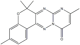 3,9,6,6-Tetramethyl-6H,11H-7,8,11a,12-tetraaza-5-oxabenzo[a]anthracen-11-one 구조식 이미지