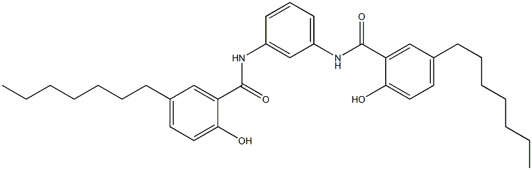 N,N'-Bis(5-heptylsalicyloyl)-m-phenylenediamine Structure