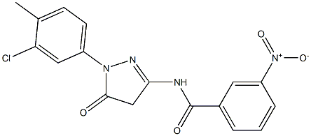 1-(3-Chloro-4-methylphenyl)-3-(3-nitrobenzoylamino)-5(4H)-pyrazolone 구조식 이미지