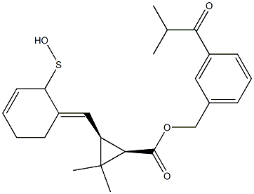 (1R,3S)-2,2-Dimethyl-3-[[(3E)-2,3,4,5-tetrahydro-2-oxothiophen]-3-ylidenemethyl]cyclopropane-1-carboxylic acid-3-(isopropylcarbonyl)benzyl ester 구조식 이미지