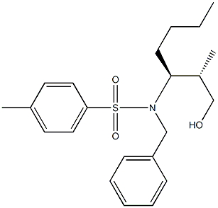 N-Benzyl-N-[(S)-1-[(S)-2-hydroxy-1-methylethyl]pentyl]-4-methylbenzenesulfonamide 구조식 이미지