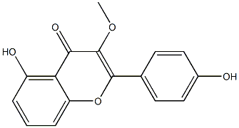 2-(4-Hydroxyphenyl)-5-hydroxy-3-methoxy-4H-1-benzopyran-4-one 구조식 이미지