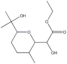 Hydroxy[[tetrahydro-6-(1-hydroxy-1-methylethyl)-3-methyl-2H-pyran]-2-yl]acetic acid ethyl ester 구조식 이미지