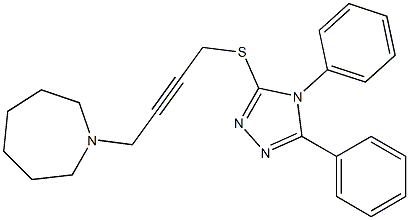 4,5-Diphenyl-3-[[4-[(hexahydro-1H-azepin)-1-yl]-2-butynyl]thio]-4H-1,2,4-triazole Structure