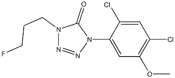 1-(2,4-Dichloro-5-methoxyphenyl)-4-(3-fluoropropyl)-1H-tetrazol-5(4H)-one 구조식 이미지