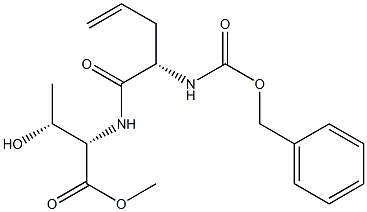 (2S,3R)-2-[[(2S)-2-(Benzyloxycarbonylamino)-4-pentenoyl]amino]-3-hydroxybutyric acid methyl ester Structure