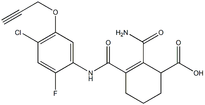 N-[2-Fluoro-4-chloro-5-[(2-propynyl)oxy]phenyl]-3,4,5,6-tetrahydrophthalamidic acid 구조식 이미지