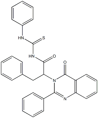 1-[2-(4-Oxo-2-phenyl-3,4-dihydroquinazolin-3-yl)-3-phenylpropionyl]-3-phenylthiourea 구조식 이미지