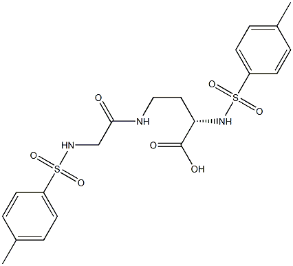 [S,(-)]-2-(p-Tolylsulfonylamino)-4-[2-(p-tolylsulfonylamino)acetylamino]butyric acid Structure