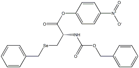 [S,(+)]-3-Benzylseleno-2-(benzyloxycarbonylamino)propionic acid 4-nitrophenyl ester Structure