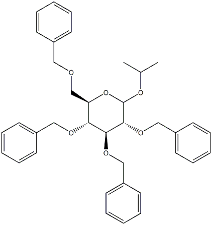 Isopropyl 2-O,3-O,4-O,6-O-tetrabenzyl-D-glucopyranoside 구조식 이미지