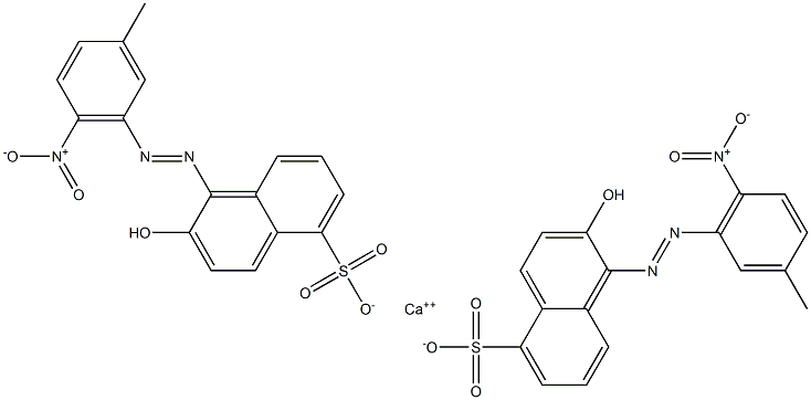 Bis[1-[(3-methyl-6-nitrophenyl)azo]-2-hydroxy-5-naphthalenesulfonic acid]calcium salt Structure