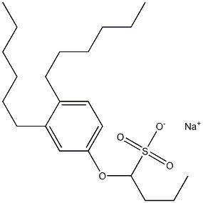 1-(3,4-Dihexylphenoxy)butane-1-sulfonic acid sodium salt Structure