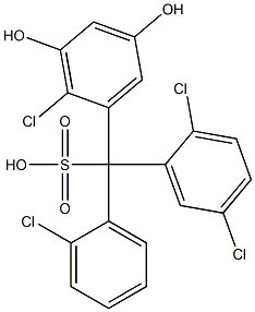 (2-Chlorophenyl)(2,5-dichlorophenyl)(2-chloro-3,5-dihydroxyphenyl)methanesulfonic acid Structure