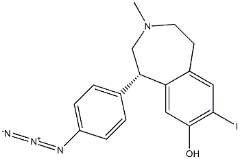 [1S,(-)]-8-Hydroxy-7-iodo-3-methyl-1-(4-azidophenyl)-2,3,4,5-tetrahydro-1H-3-benzazepine 구조식 이미지