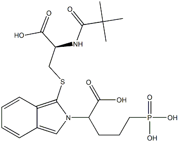 S-[2-(4-Phosphono-1-carboxybutyl)-2H-isoindol-1-yl]-N-pivaloyl-L-cysteine 구조식 이미지