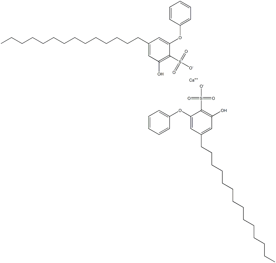 Bis(3-hydroxy-5-tetradecyl[oxybisbenzene]-2-sulfonic acid)calcium salt Structure