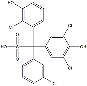 (3-Chlorophenyl)(2-chloro-3-hydroxyphenyl)(3,5-dichloro-4-hydroxyphenyl)methanesulfonic acid Structure