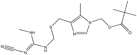 Pivalic acid [4-[[[(2-cyano-3-methylguanidino)methyl]thio]methyl]-5-methyl-1H-imidazol-1-yl]methyl ester Structure