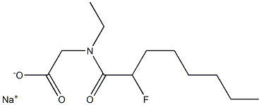 N-Ethyl-N-(2-fluorooctanoyl)glycine sodium salt Structure