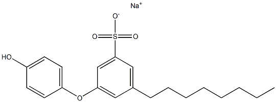 4'-Hydroxy-5-octyl[oxybisbenzene]-3-sulfonic acid sodium salt 구조식 이미지