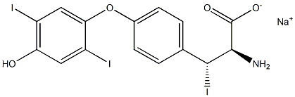 (2R,3R)-2-Amino-3-[4-(4-hydroxy-2,5-diiodophenoxy)phenyl]-3-iodopropanoic acid sodium salt Structure