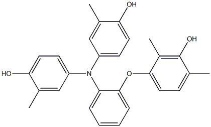 N,N-Bis(4-hydroxy-3-methylphenyl)-2-(3-hydroxy-2,4-dimethylphenoxy)benzenamine 구조식 이미지