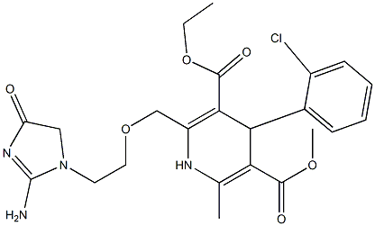 4-(2-Chlorophenyl)-1,4-dihydro-2-[2-[(2-amino-4,5-dihydro-4-oxo-1H-imidazol)-1-yl]ethoxymethyl]-6-methylpyridine-3,5-dicarboxylic acid 3-ethyl 5-methyl ester Structure