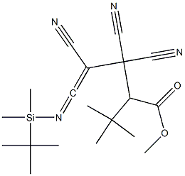 3,3,4-Tricyano-2-(1,1-dimethylethyl)-5-[dimethyl(1,1-dimethylethyl)silylimino]-4-pentenoic acid methyl ester Structure