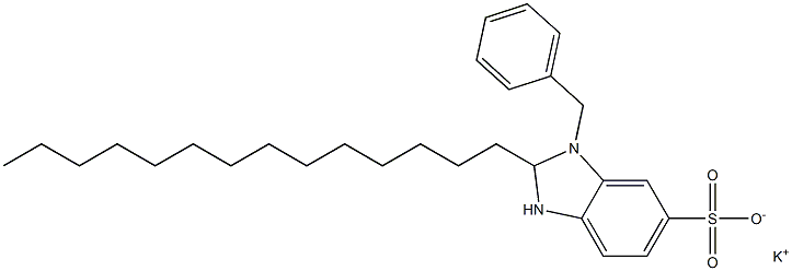 1-Benzyl-2,3-dihydro-2-tetradecyl-1H-benzimidazole-6-sulfonic acid potassium salt 구조식 이미지