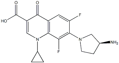 1,4-Dihydro-1-cyclopropyl-4-oxo-6,8-difluoro-7-[(3S)-3-amino-1-pyrrolidinyl]quinoline-3-carboxylic acid Structure