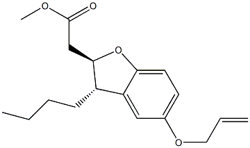 (2R,3S)-3-Butyl-5-[(2-propenyl)oxy]-2,3-dihydrobenzofuran-2-acetic acid methyl ester 구조식 이미지