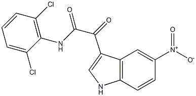 N-(2,6-Dichlorophenyl)-2-[5-nitro-1H-indol-3-yl]-2-oxoacetamide 구조식 이미지